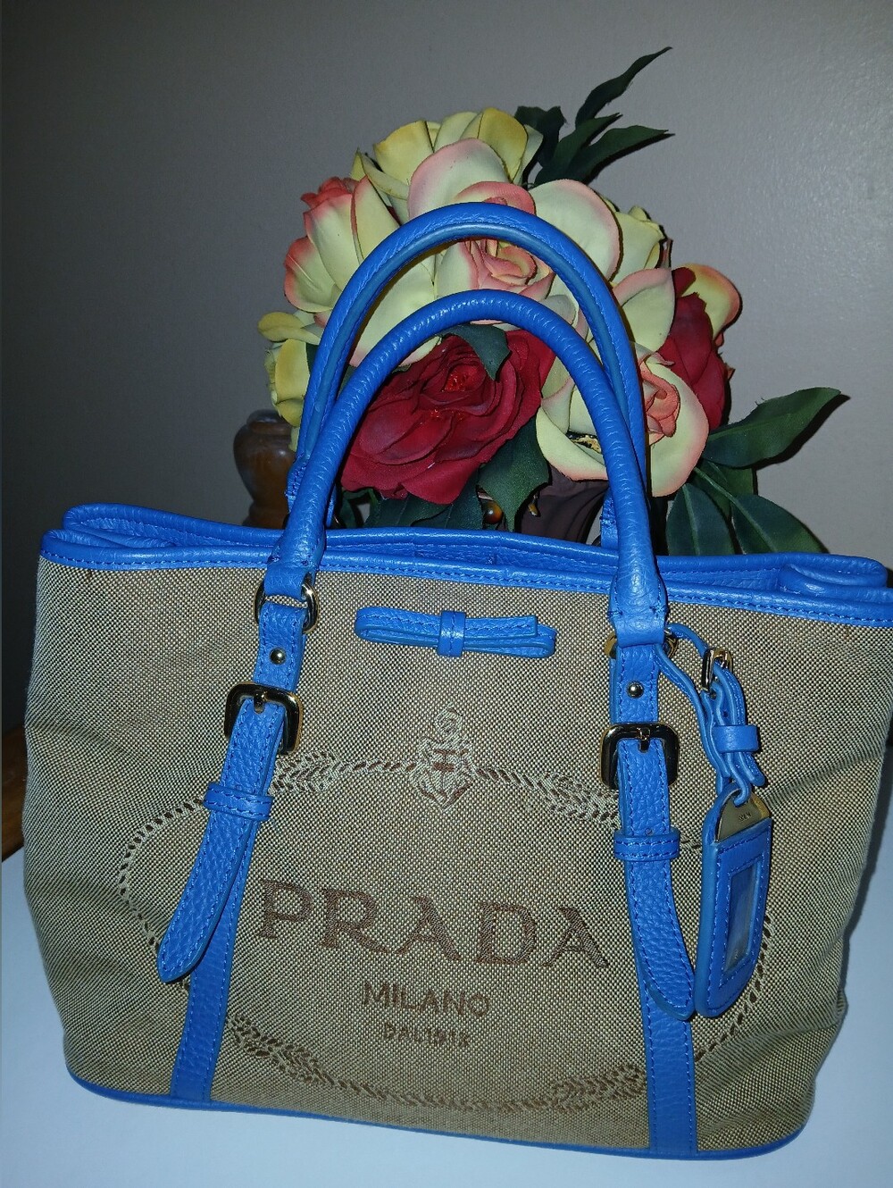 Prada Logo Canapa Tote  Bag